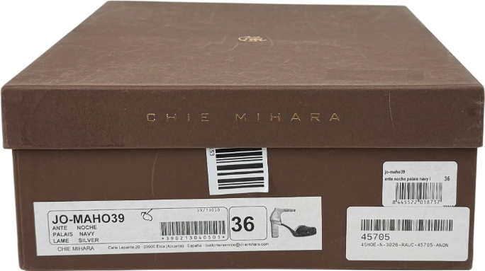 CHIE MIHARA Jo Maho Navy Blue Suded & Leather Block Heel Mary Jane Pumps UK 3 EU 36