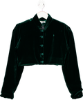 NABILA Green Silk Velvet Janaan Jacket Beloved UK XS
