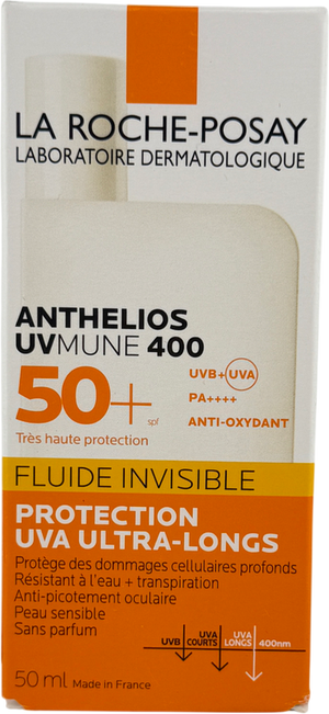La Roche-Posay Anthelios Uvmune 400 Invisible Fluid Non-perfumed Suncream Spf50+ 50ml