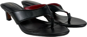 River Island Black Toe Thong Heeled Mules UK 5 EU 38