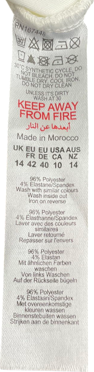 boohoo White Ruched Side One Shoulder Top UK 14