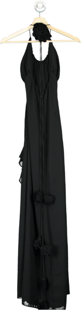 For Love & Lemons Black Halter Maxi Dress UK XS