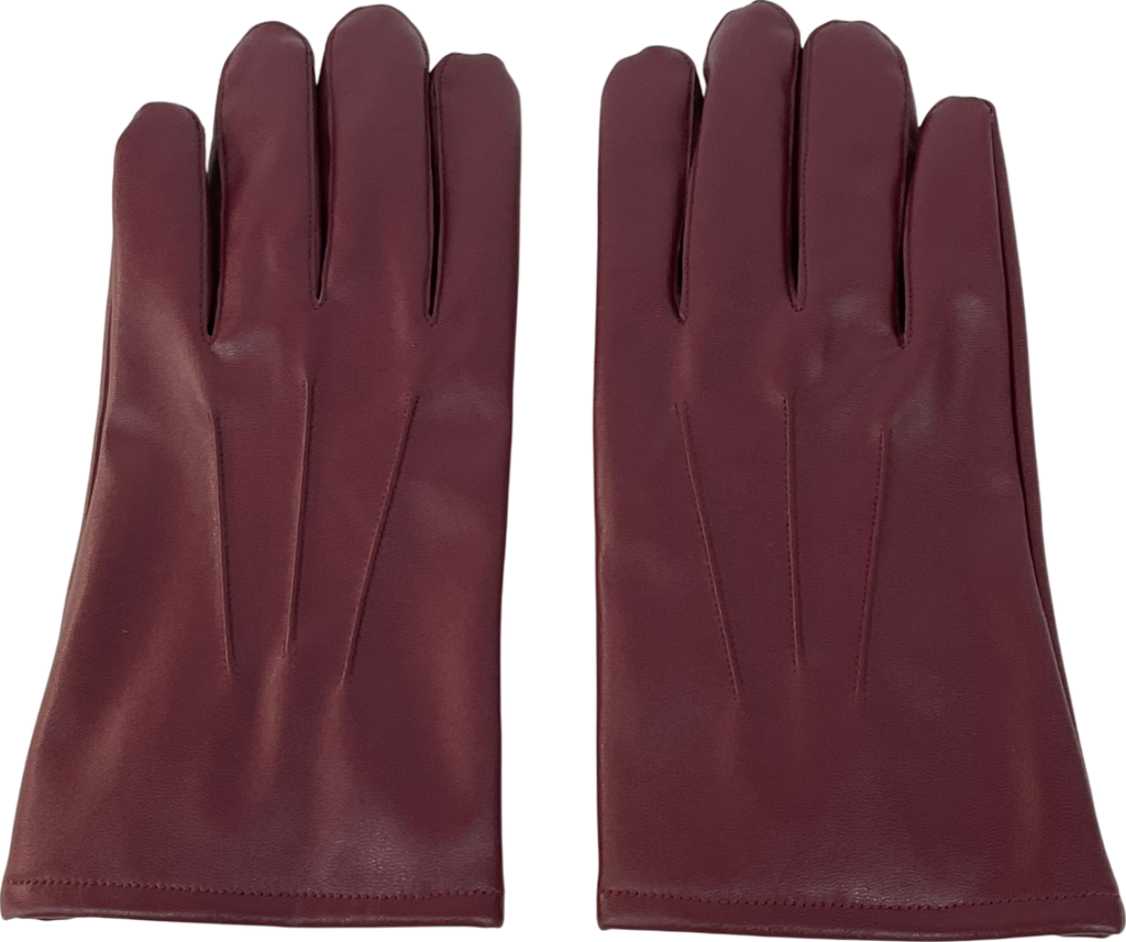 ASOS Red Faux Leather Gloves UK L/XL