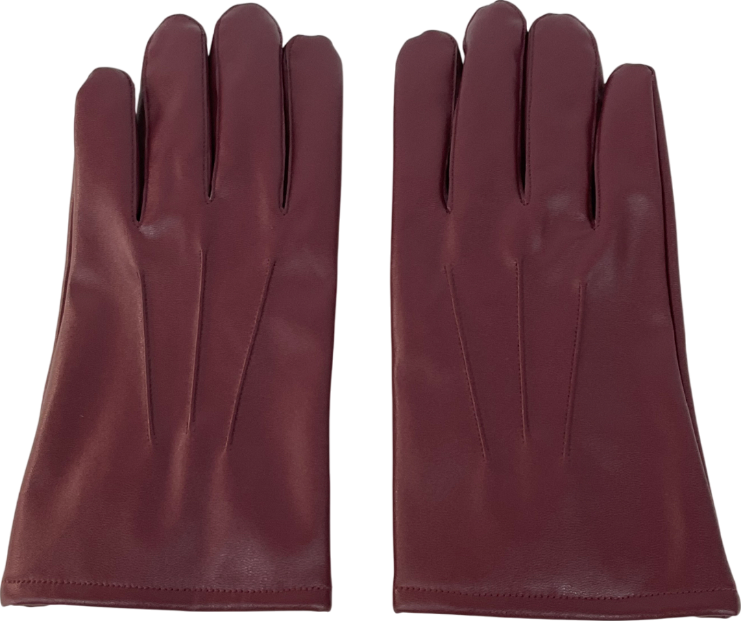 ASOS Red Faux Leather Gloves UK L/XL