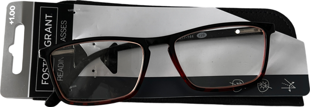 Foster Grant Rfgxin Lenses Reading Glasses +1 Red/black