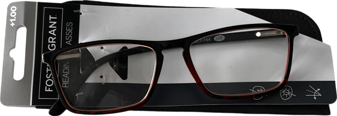 Foster Grant Rfgxin Lenses Reading Glasses +1 Red/black