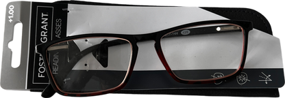 Foster Grant Rfgxin Lenses Reading Glasses +1 Red/black