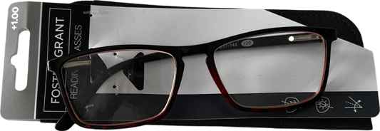 Foster Grant Rfgxin Lenses Reading Glasses +1 Red/black