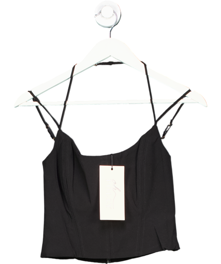 Oh Polly Black Corset Top UK 8