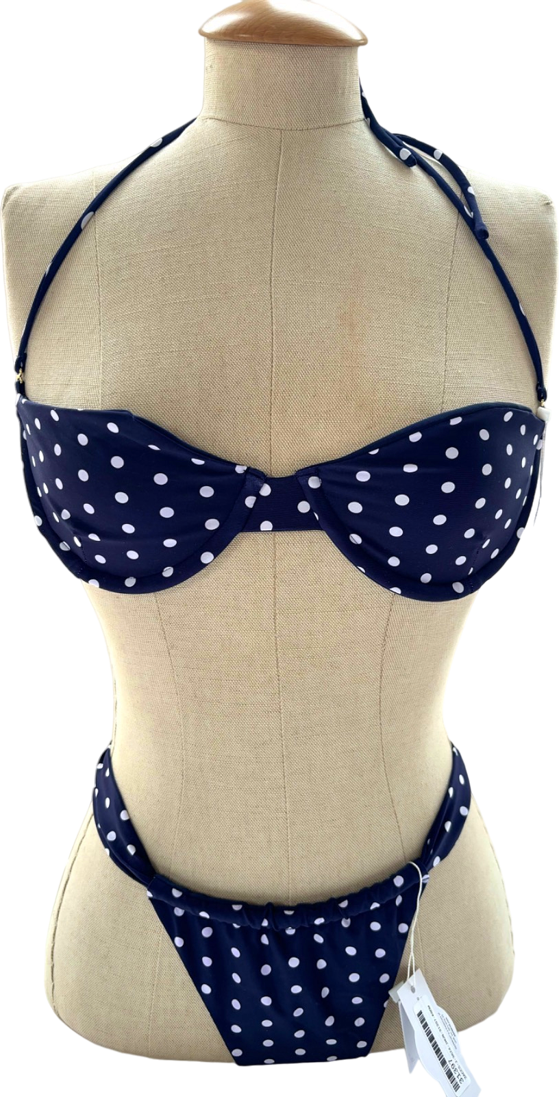 VDM the Label Navy Polka Dot Bikini Set UK S