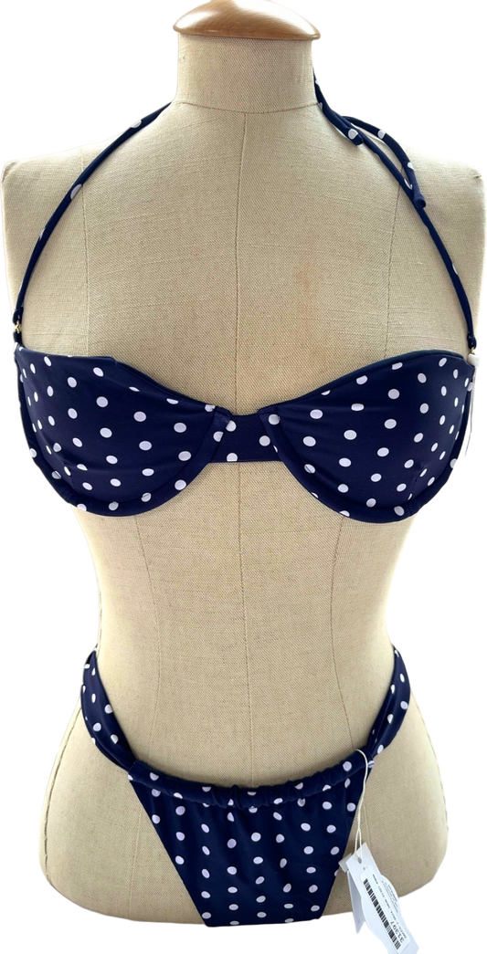 VDM the Label Navy Polka Dot Bikini Set UK S