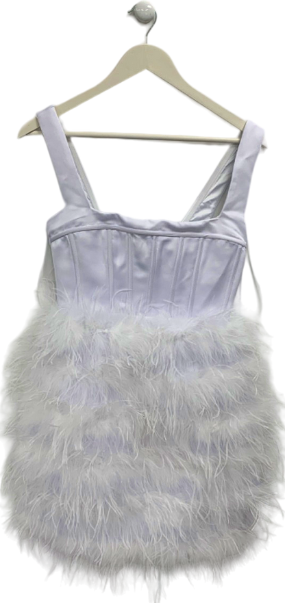 Misspap White Feather Dress UK 6