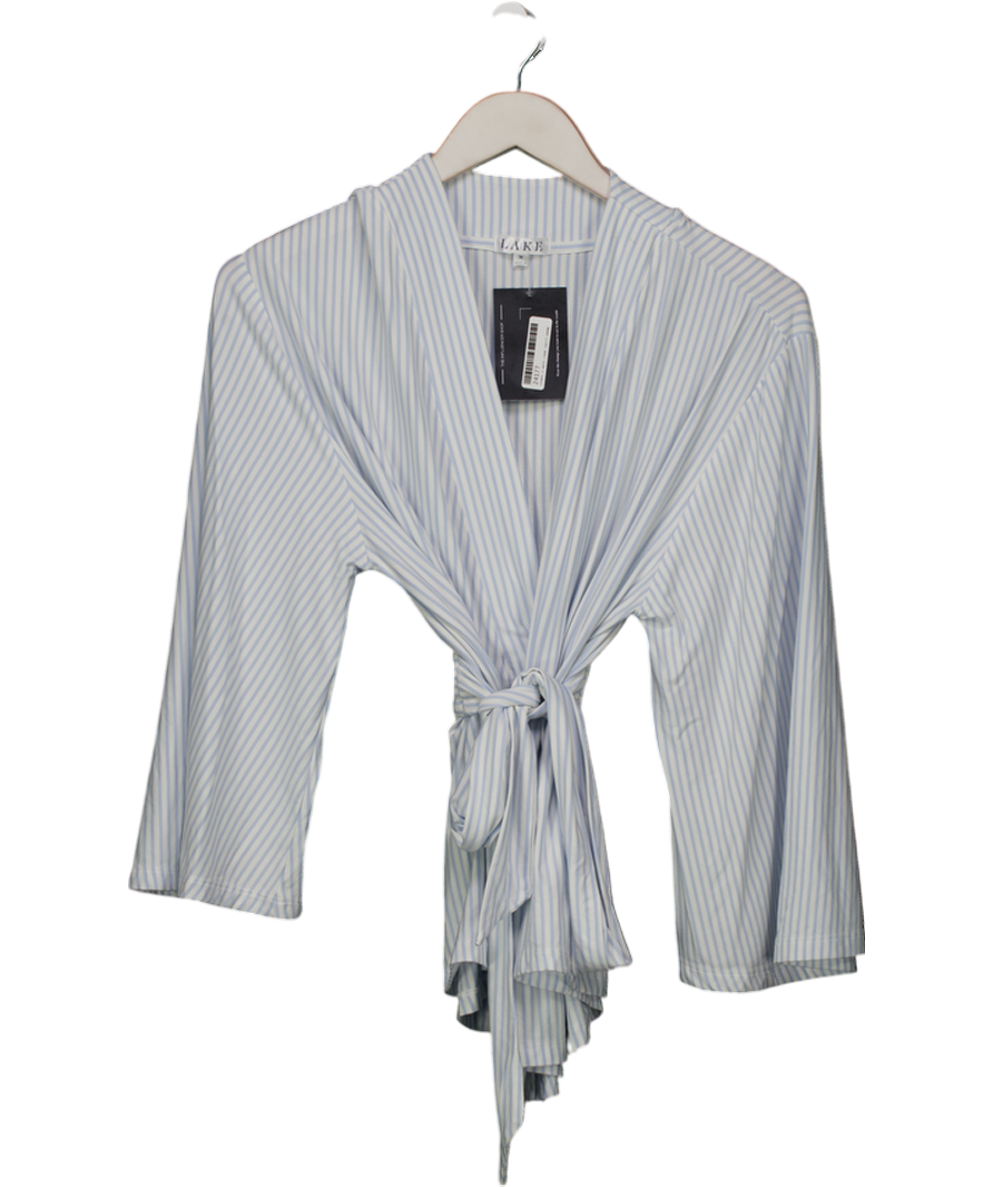 LAKE SLEEPWEAR Blue Dream Modal Short Kimono Wrap Top UK M