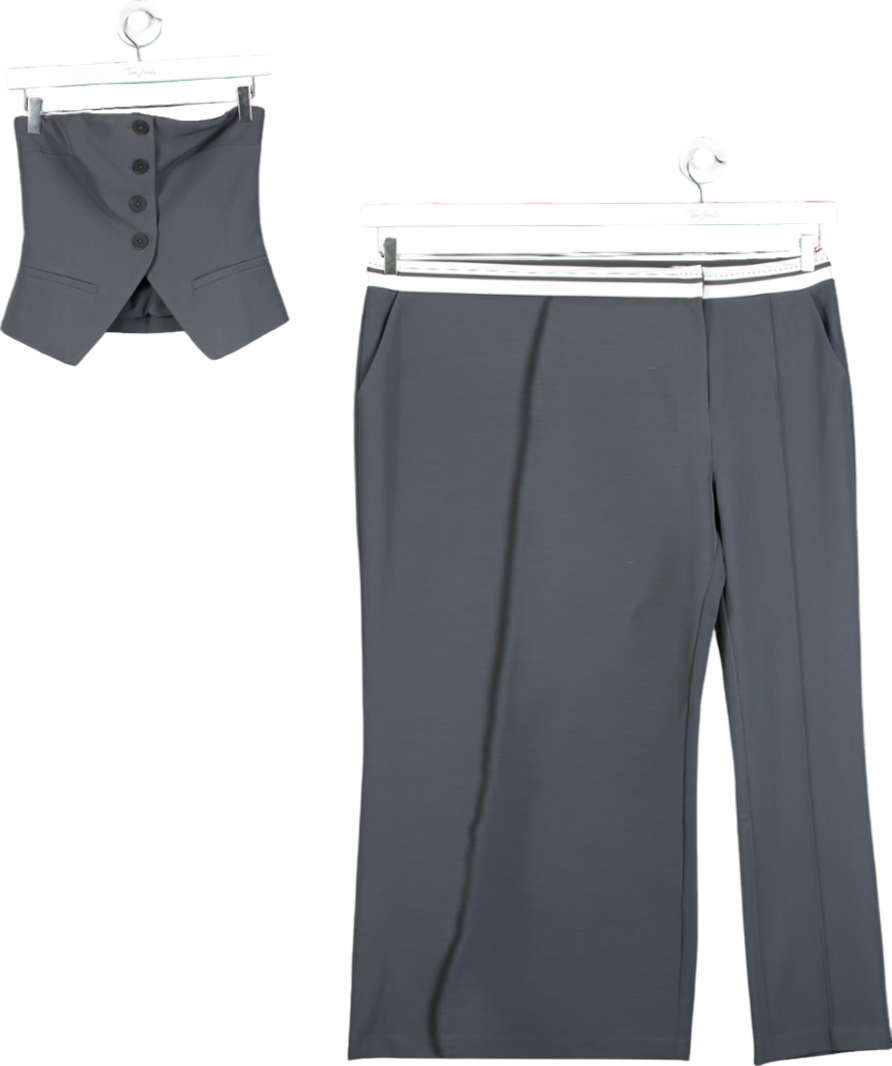 4th & Reckless Grey Tailored Trousers And Bandeau Corset Top UK 6