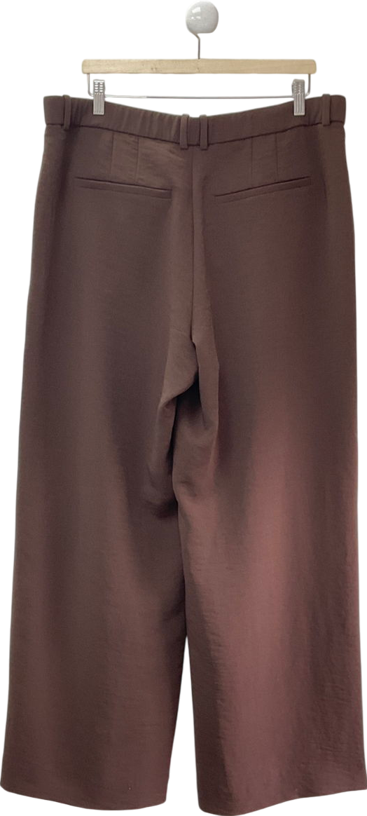 Abercrombie & Fitch Brown Harper Tailored Premium Crepe Ultra-wide Leg Pant Long Length W33