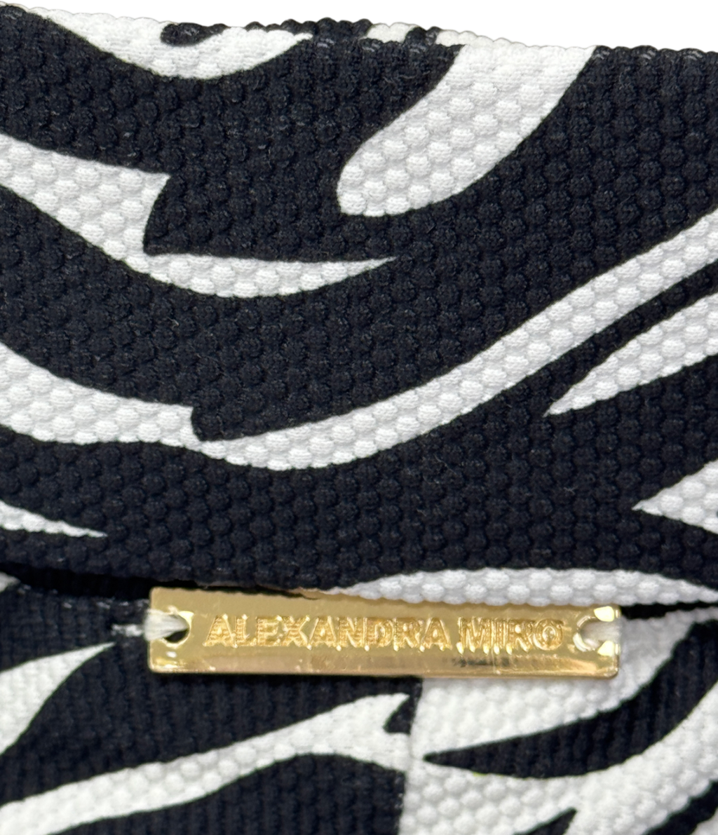 Alexandra Miro Black / White Zebra Print 2-piece High Waisted Bikini Set UK S/M