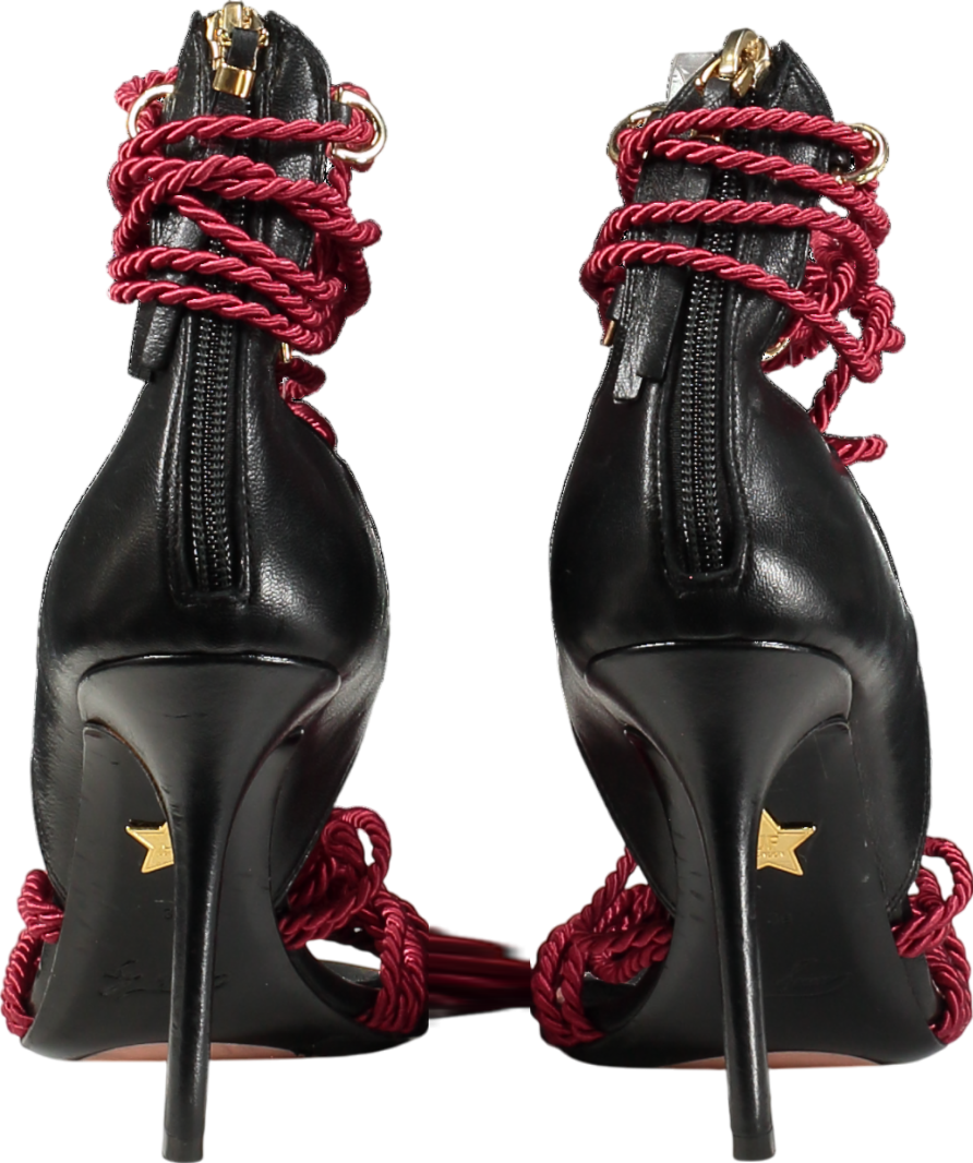 JF London Black Rope Lace Heels UK 6 EU 39 👠