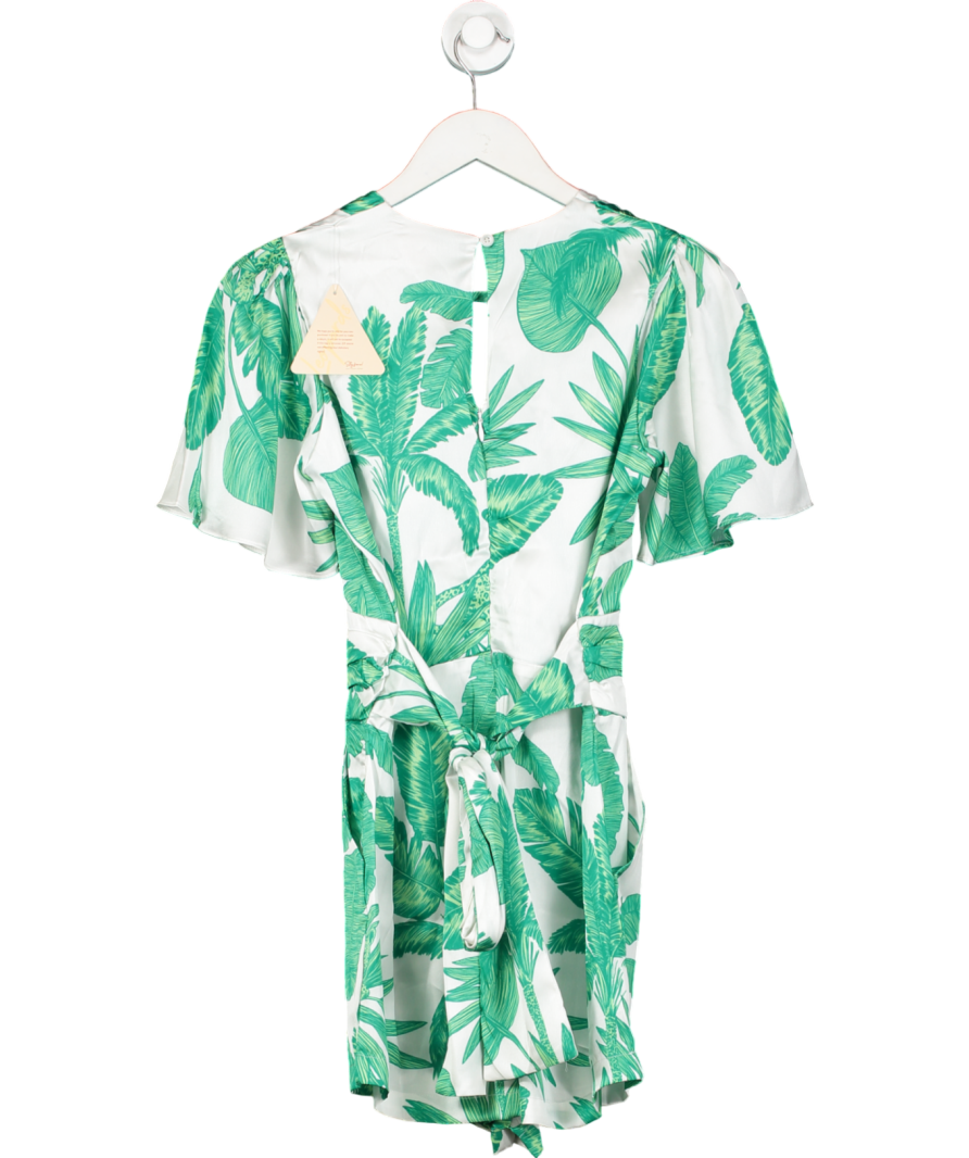 Dancing Leopard Green Fleur Playsuit In White Jungle UK 16
