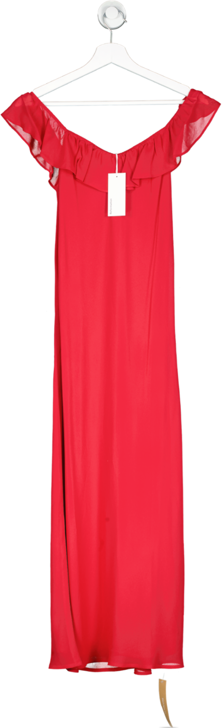 Reformation Cherry Red Charm Midi Dress UK M