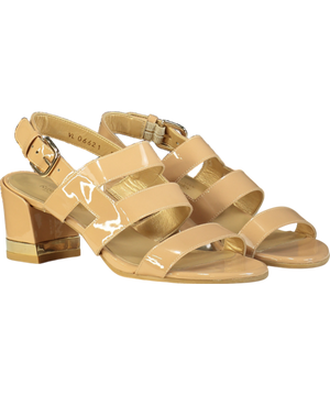 Stuart Weitzman x Russell & Bromley Milanese Nude Patent Leather Sandals UK 5.5 EU 38.5