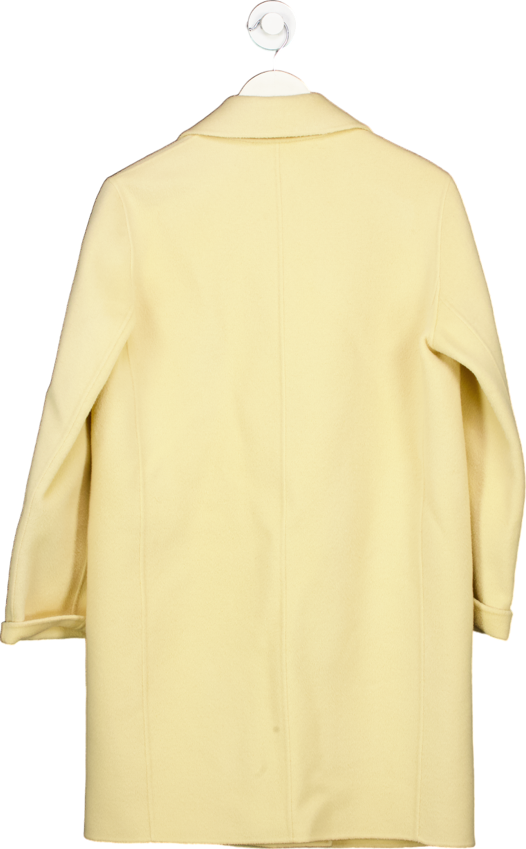 Theory Yellow Wool-Cashmere Blend Long Coat UK S