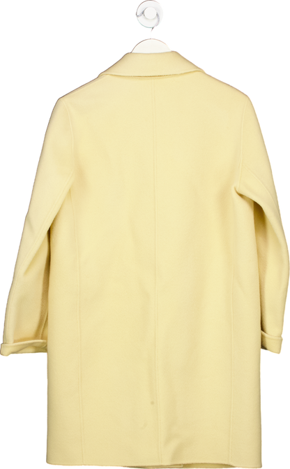 Theory Yellow Wool-Cashmere Blend Long Coat UK S