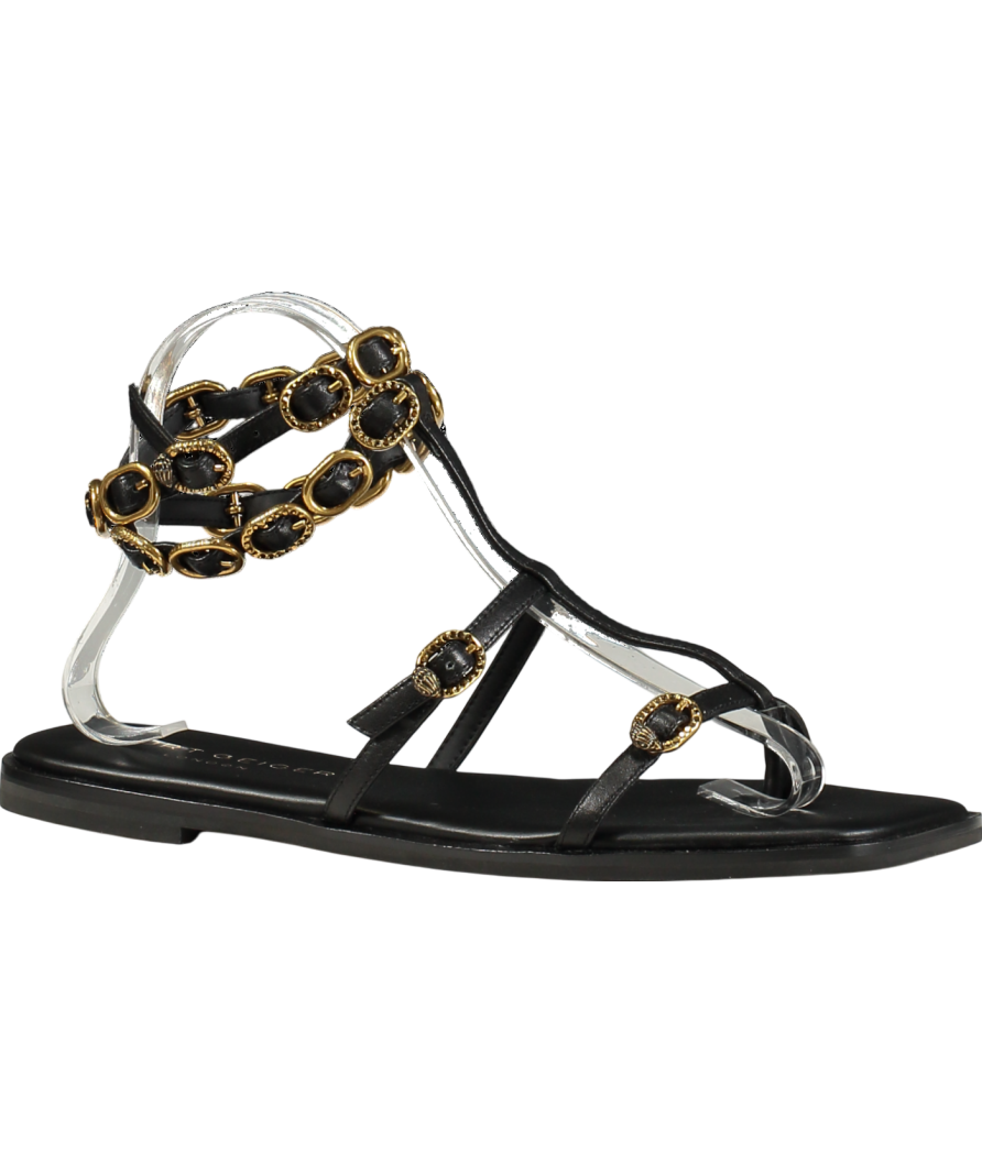 Kurt Geiger Black Regent Leather Sandals UK 6 EU 39 👠