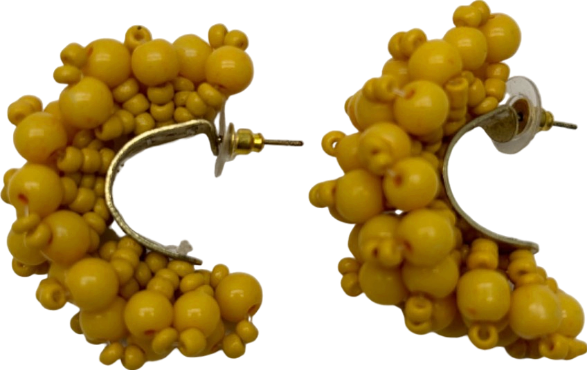 Yellow Beaded Earrings