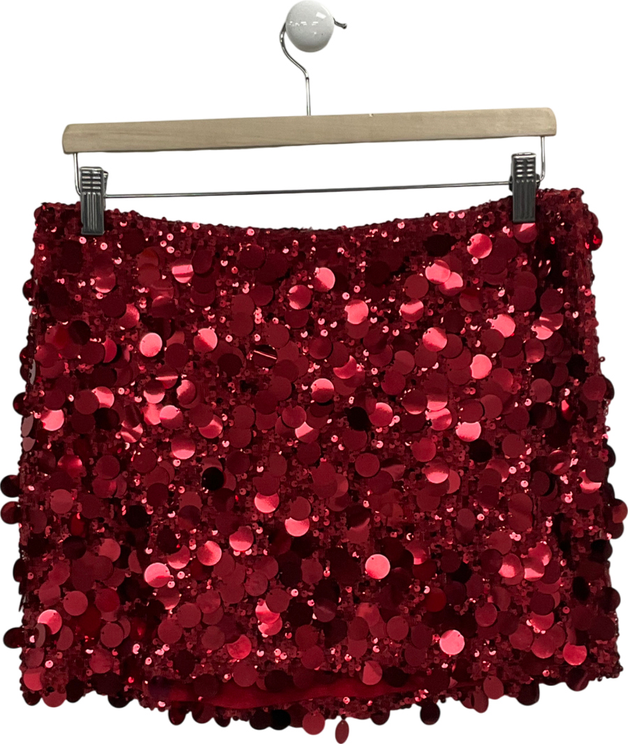 White Fox Red Stepping Out In Style Sequin Mini Skirt UK L