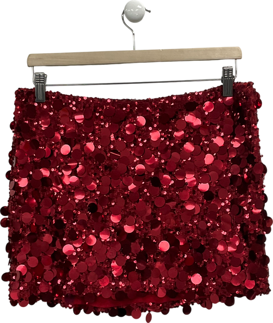 White Fox Red Stepping Out In Style Sequin Mini Skirt UK L