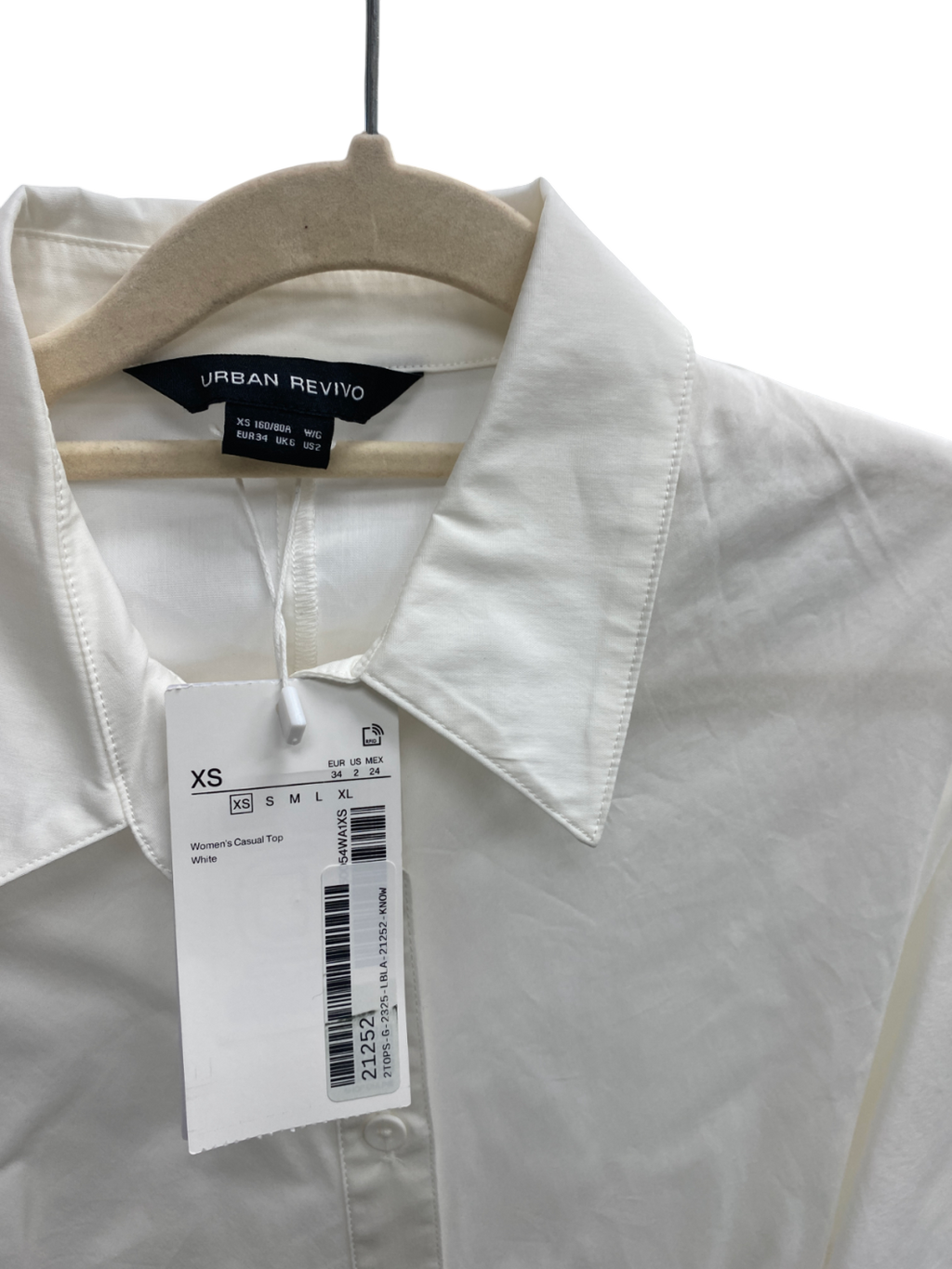 Urban Revivo White Long Sleeve Shirt UK XS