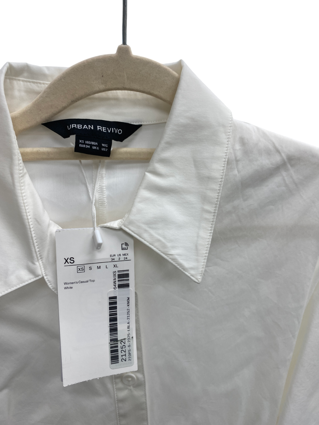 Urban Revivo White Long Sleeve Shirt UK XS