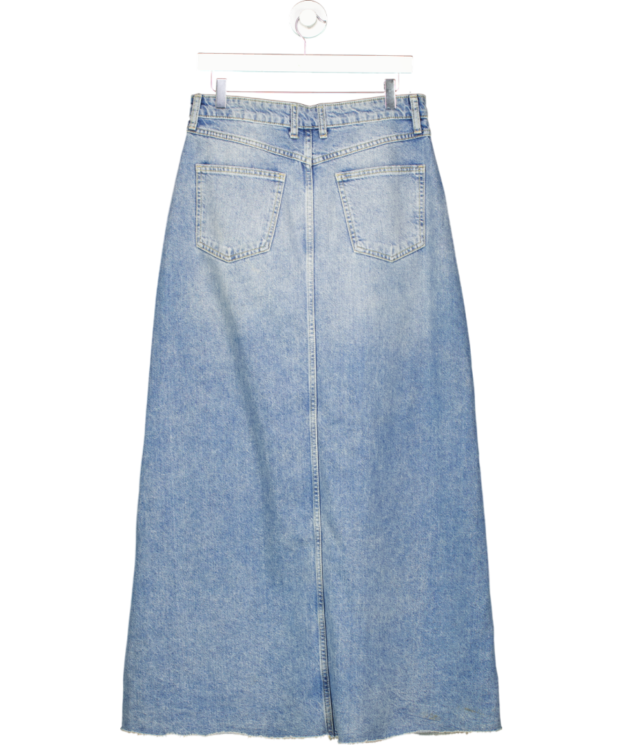 Free People Blue Come As You Are Denim Maxi Skirt UK 8