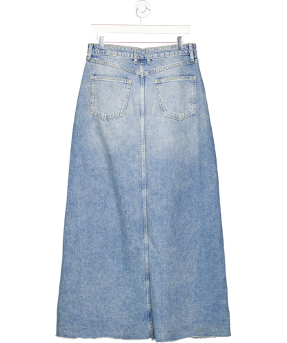 Free People Blue Come As You Are Denim Maxi Skirt UK 8