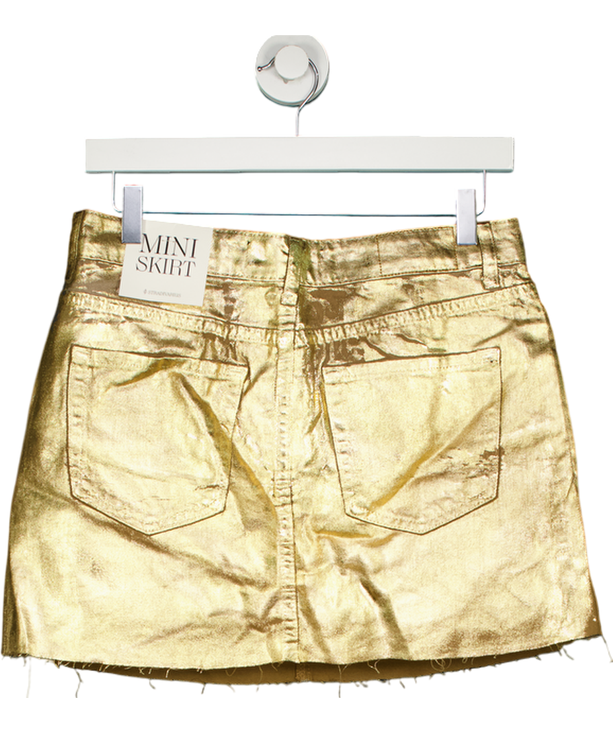 Stradivarius Metallic Coated Mini Skirt UK 10
