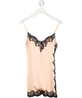Agent Provocateur Amelea Powder Pink Short 100% Stretch Silk And Lace Slip Sz2 UK 8
