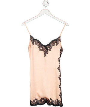 Agent Provocateur Amelea Powder Pink Short 100% Stretch Silk And Lace Slip Sz2 UK 8