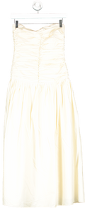More Noir Cream ruched bodice midi Dress UK S