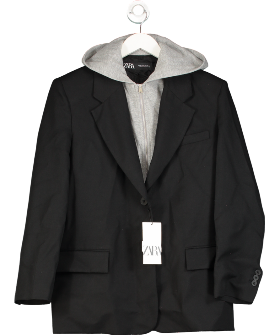 ZARA Black Hoodie Blazer UK M