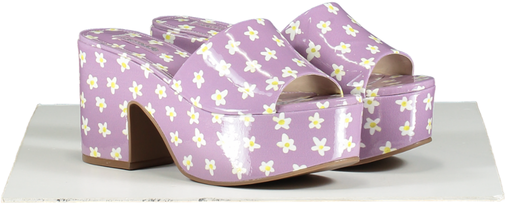 Larroude Purple Miso Floral Patent Mule UK 3.5 👠