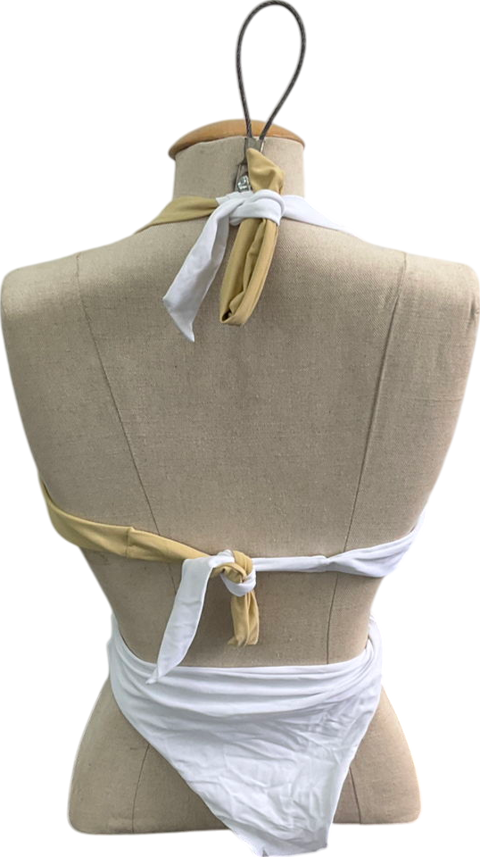 Mermaids White Cut Out One-piece Swimsuit UK M