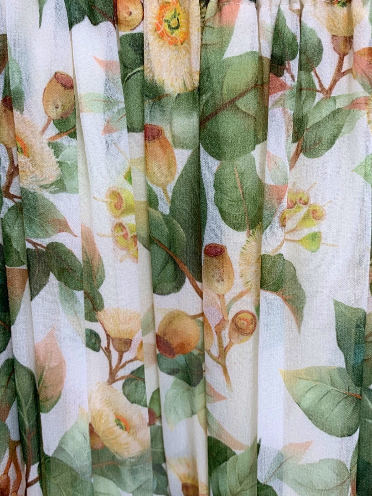 Goelia White Floral Pleated Midi Dress UK XS