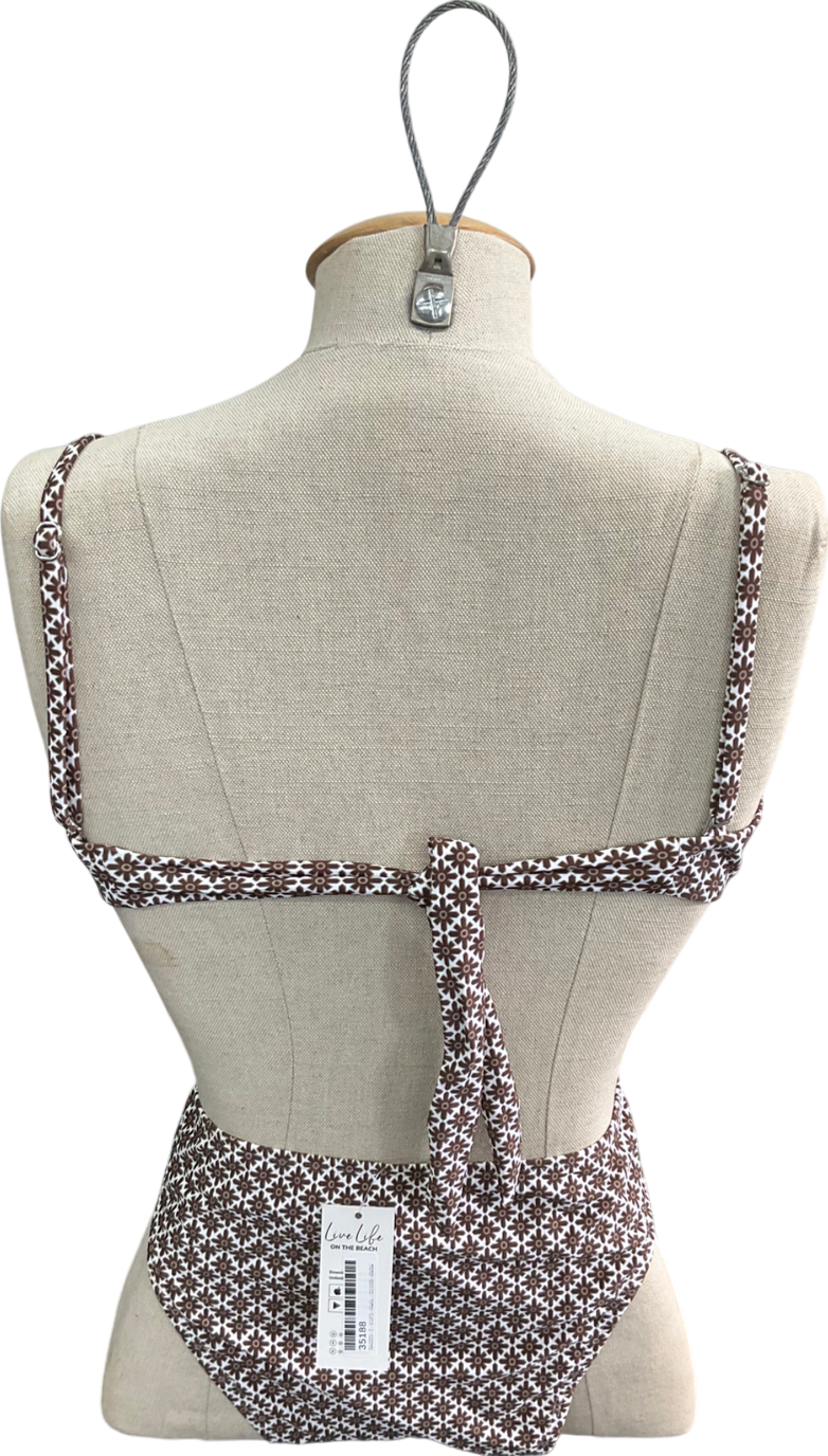 Cupshe Brown Cut Out Swimsuit UK S