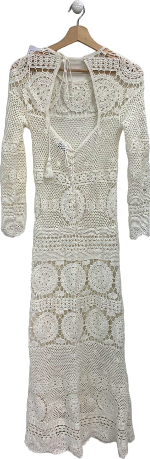 Miss June White Crochet Lace Dress UK S