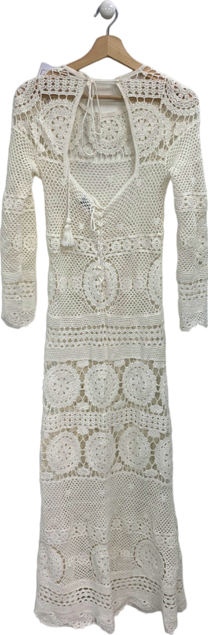 Miss June White Crochet Lace Dress UK S