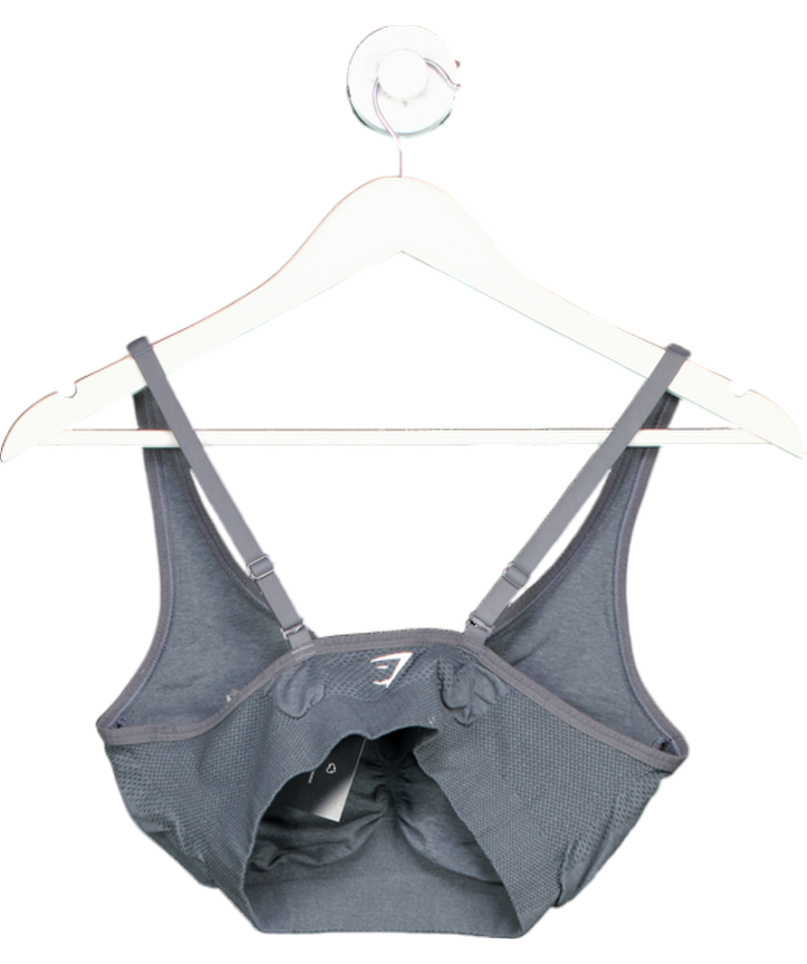 gymshark Grey Vital Seamless V Neck Sports Bra UK L