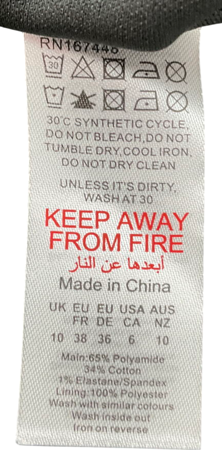 PrettyLittleThing Black Textured Bardot Long Top UK 10