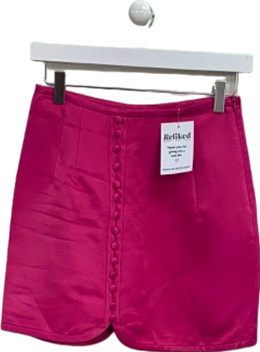 (Zara) (Pink) (Button-Front Mini Skirt) (UK XS)