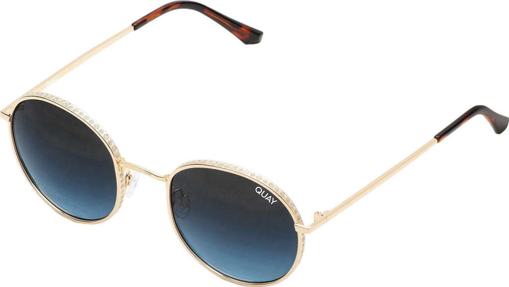 QUAY Australia "Mod Star"  Gold Sunglasses with case