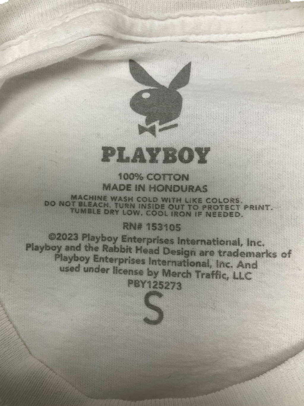 Playboy White May 2014 Printed T Shirt UK S